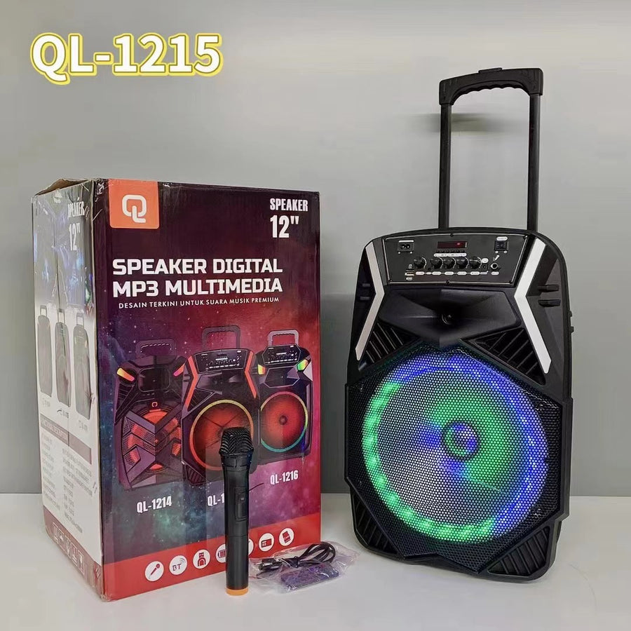 New 60W Output Power Battery Source Outdoor Speaker RGB Light 12-inch Large Subwoofer for 5.0 IPX4 Waterproof Remote