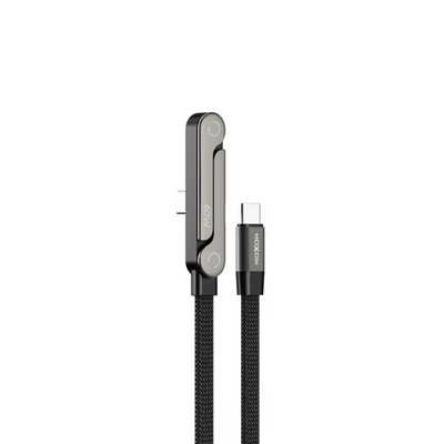 MOXOM MX-CB371 60W USB-C to USB-C Cable with Built-in Phone Holder | Fast Charging & Data Sync | 1.2m Braided Cable