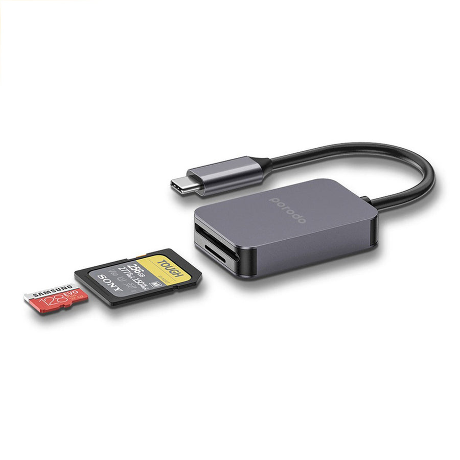 Porodo 2in1 USB C Card Reader