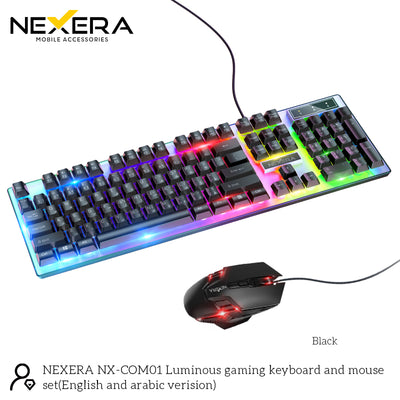 NEXERA GM18 Luminous gaming keyboard and mouse set(English and arabic verision)