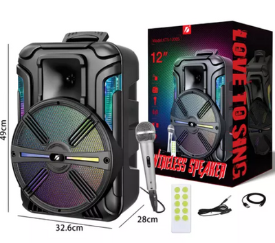 KTS-1200 Party Karaoke Bluetooth Speaker 12&Prime;