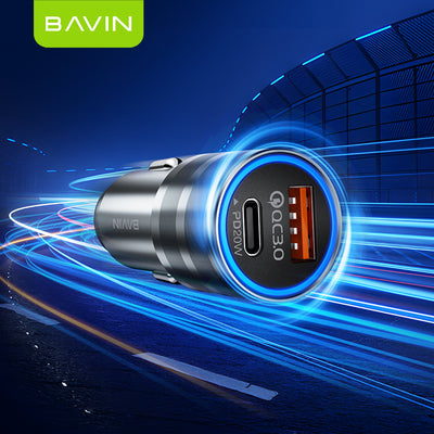 BAVIN C-C-PC888 20W Dual-Port Fast Charging Car Charger