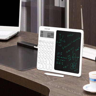GREEN LION CALCWRITE PRO CALCULATOR-WRITING PAD COMBO - WHITE
