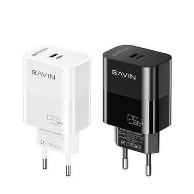 Bavin PC985 20W PD Fast Charging Adapter w/ Dual Port Type-C amp;amp; iPh for High-Speed Charging for Smartphones w/ Cable C-C C-L