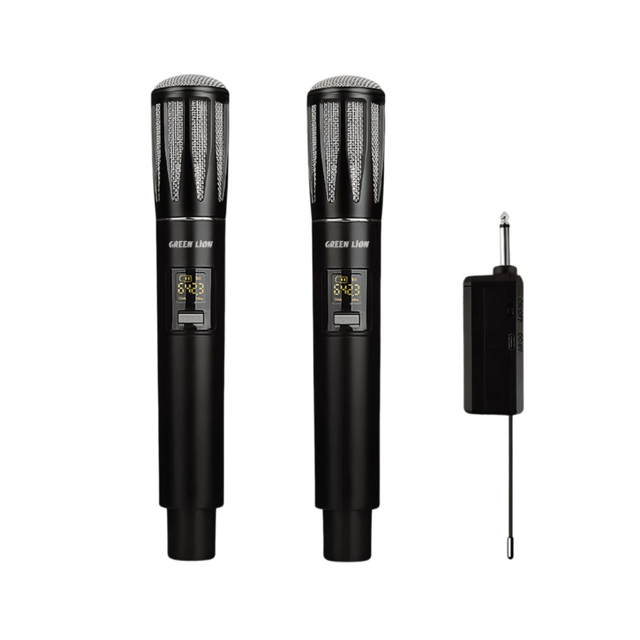 GREEN LION WIRELESS DUAL MIC CORDLESS MICROPHONE - BLACK