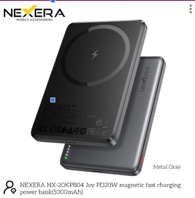 NEXERA NX-20KPB04 Joy PD20W magnetic fast charging power bank(5000mAh)
