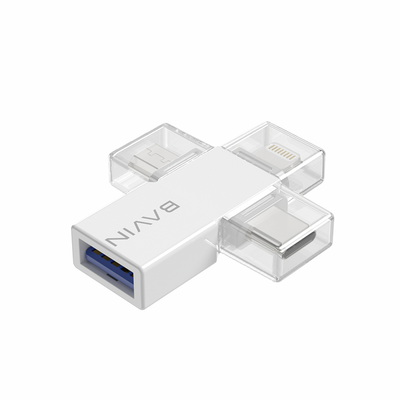 BAVIN U-O-3 3-in-1 OTG USB Camera Adapter w/ Fast Data Transfer