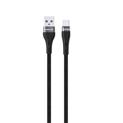 GREEN LION USB - A TO USB - C BRAIDED CABLE 15W - 1M - BLACK