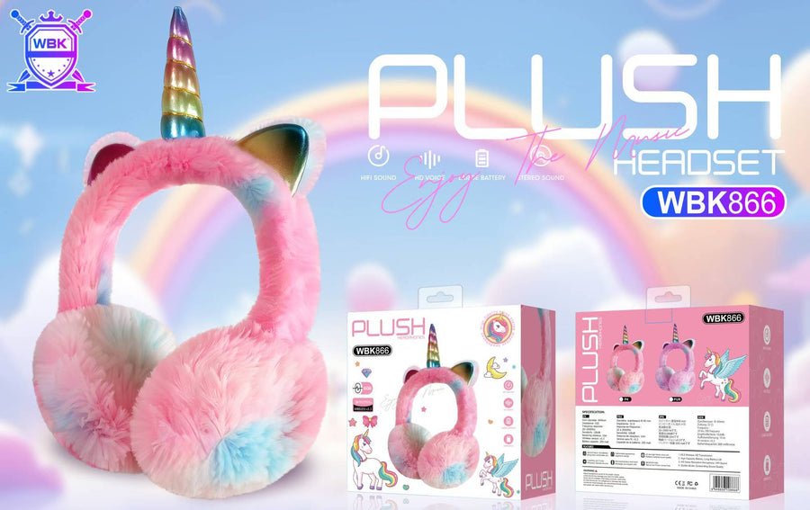 UNICORN PLUSH HEADPHONES WBK866