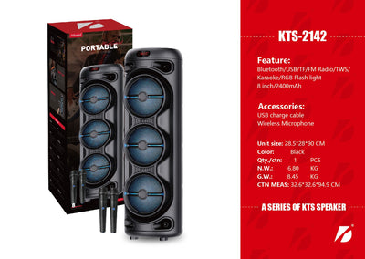 3*8 inch Portable Speaker VIP1 Model Unit Size: 28*28.5*90CM KTS-2142