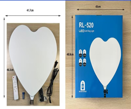 Ring Light Heart Shape RL-520, LED Flashing Light Panel with Remote Control