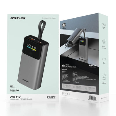 GREEN LION VOLTIX 10000MAH POWERBANK PD20W - GRAY