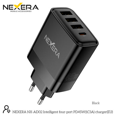 NEXERA C127A Intelligent four-port PD45W(1C3A) charger(EU)