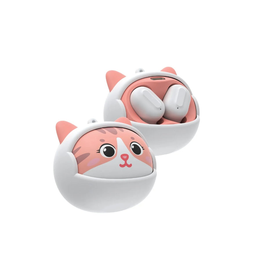 GREEN LION KITTY BEATS TRUE WIRELESS EARBUDS - WHITE