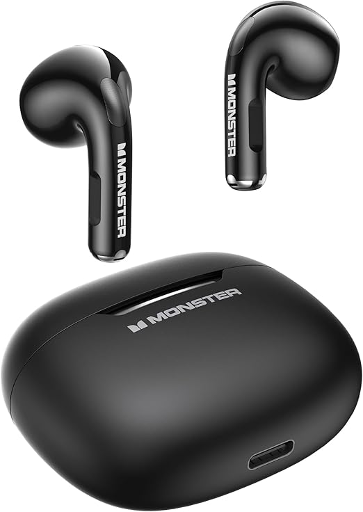Monster N-Lite 208 Wireless Earbuds Bluetooth 5.4 Built-in Mic, Bluetooth Earbuds Touch Control, Headphones Bluetooth Wireless with 30H Playtime, Type-C Fast Charging, Clear Call for Running, Workout