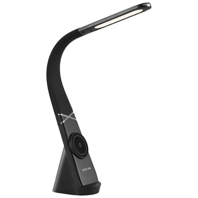 Green Lion MAG LED Gooseneck Desk Lamp with Wireless Charger - Black