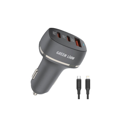 GREEN CAR CHARGER QC+PD+PD 50W WITH TC-IPH BLACK