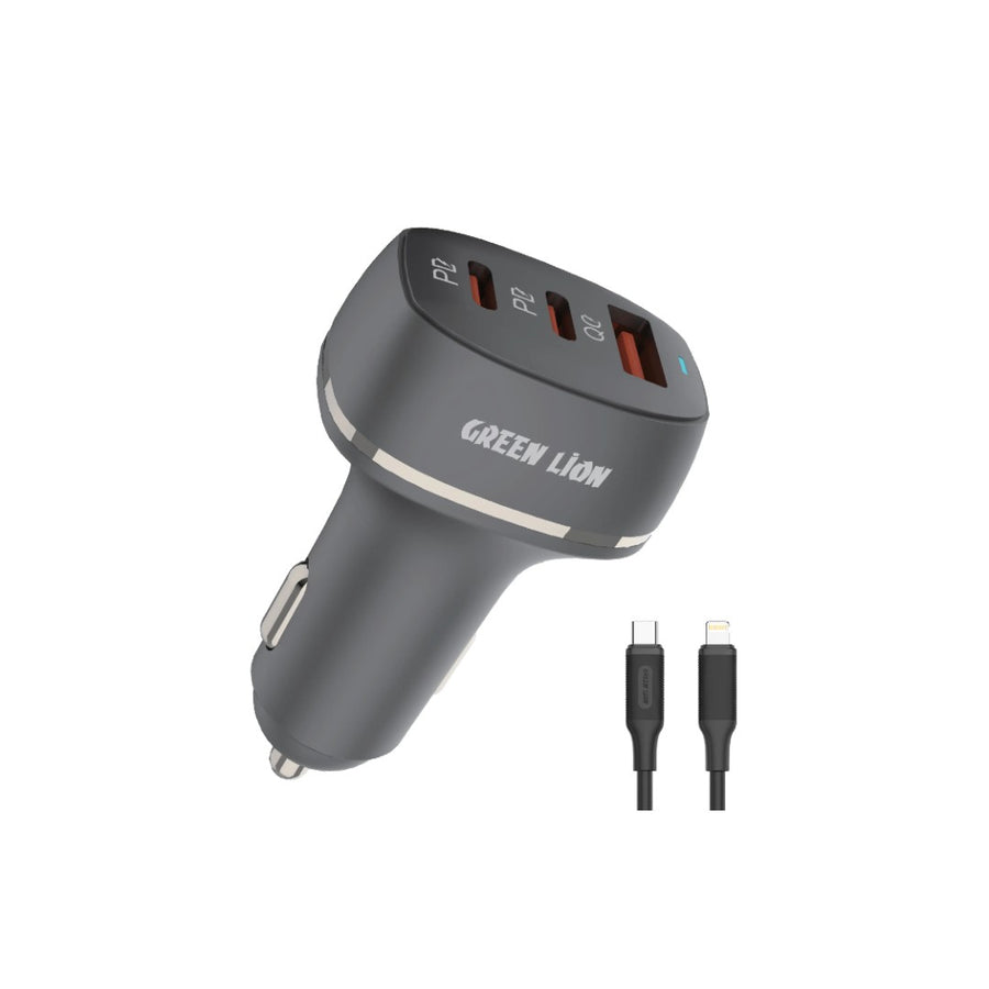 GREEN CAR CHARGER QC+PD+PD 50W WITH TC-IPH BLACK