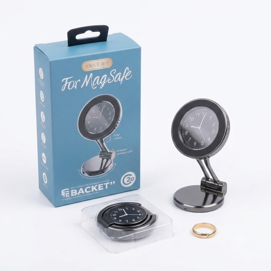 MagSafe Bracket Folding Clock Car Magnetic Phone Stand