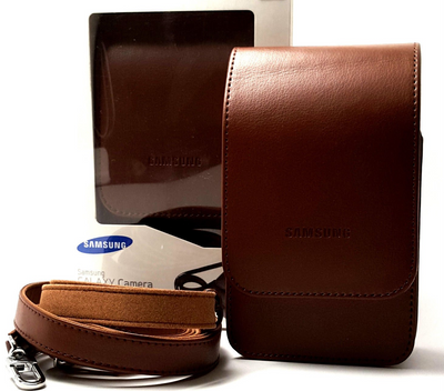 SAMSUNG PREMIUM LEATHER CAMERA POUCH WITH SHOULDER STRAP FOR SAMSUNG GALAXY CAMERA