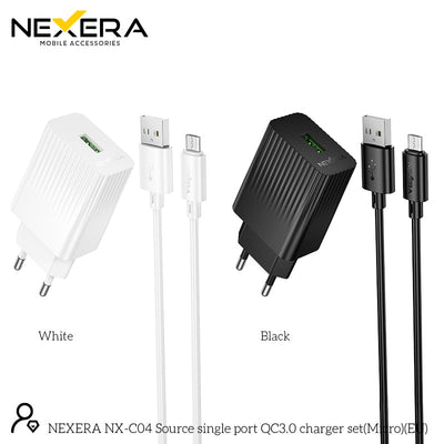 NEXERA BAS72A Source single port QC3.0 charger set(Micro)(EU) With X88 cable
