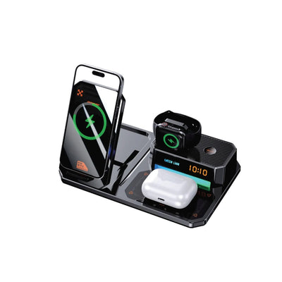 GREEN LION 6 IN 1 MULTIFUNCTIONAL WIRELESS CHARGER - BLACK/ White